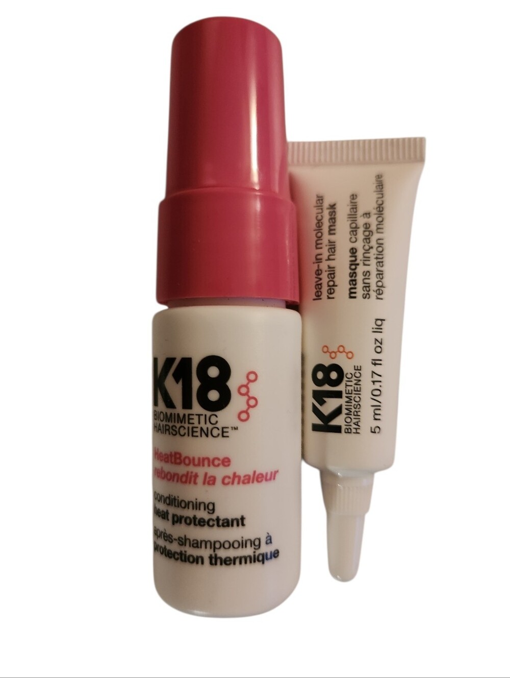 K18 Biomimetic Hairscience Heatbounce Spray & K18 Leave-In Hair Mask Bundle New